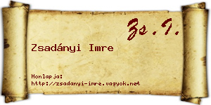 Zsadányi Imre névjegykártya